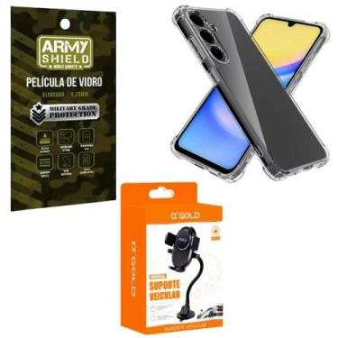 Imagem de Capa Capinha Transparente Para Galaxy S24Fe + Suporte Ventosa + Pelicu
