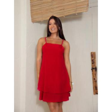 Imagem de Vestido curto alcinha babado fim de ano feminino fresco verão - MY BEC