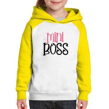 Imagem de Moletom Infantil Mini Boss - Foca na Moda, Branco, Amarelo, 12