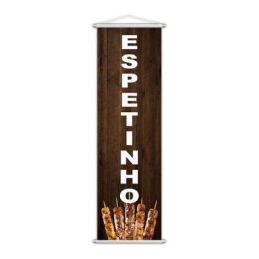 Imagem de Banner Espetinho Churrasquinho Banca Serviço Lona 100x30cm - PlimShop