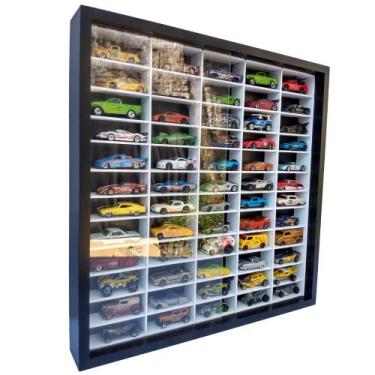 Imagem de Expositor 60 Nichos - Escala 1:64 carrinhos Preto/ Branco cod 13007 - 