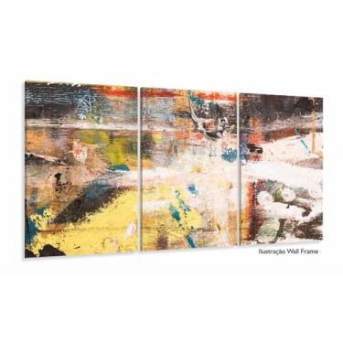 Imagem de Quadro Decorativo Abstrato Mosaico Sala Quarto 120x60 3 pçs - Wall Fra