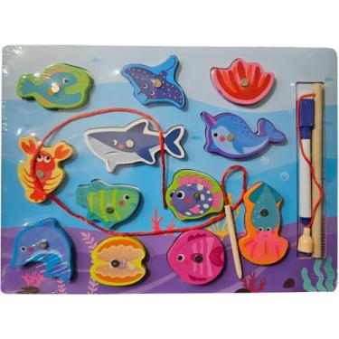Imagem de Lousa Quadro Infantil Educativo com Pesca Magnética 29x22cm - GENERIC