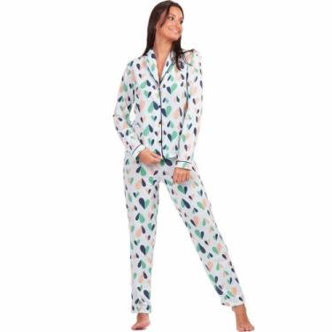 Imagem de Pijama Americano Feminino Com Botões Manga Longa E Calça - Pijamas Pri