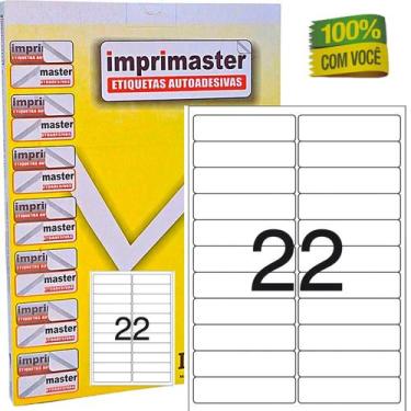 Imagem de Etiquetas Adesivas Imprimaster A4 98,0mm X 25,4mm - 22 etiquetas folha