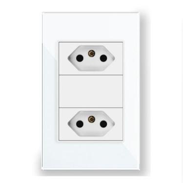 Imagem de Tomada Dupla Branca Flex 10A e 20A - AUTOMAÇÃO BRASIL