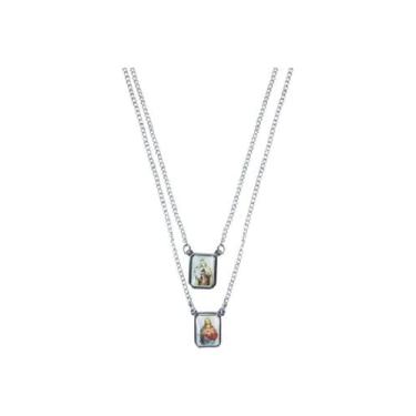 Imagem de Escapulário Nossa Senhora do Carmo inox colorido - canção nova