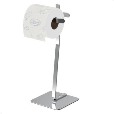 Imagem de Porta Papel Higiênico de Chão Single Suporte Cromado Oslo - HomeDecor