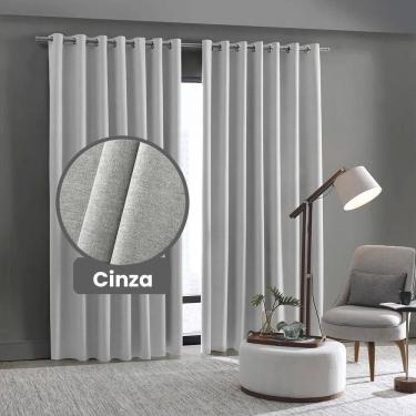 Imagem de Cortina Blackout 100% Linen 4,2 X 2,3 - Bella Janela Cinza