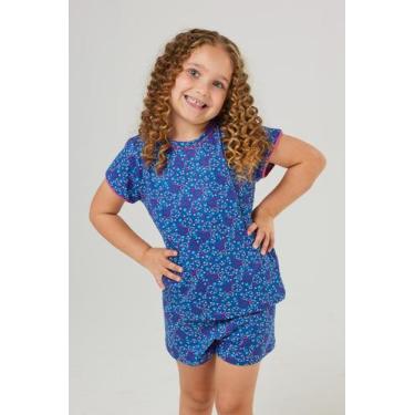Imagem de Pijama Infantil Pele De Pêssego Alice - Praqnome, Azul marinho, 14