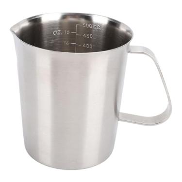 Imagem de Jarra para Espuma de Leite, Copo para Espuma de Leite de 16,9 Onças/33,8 Onças/50 Onças Com Escala, Copo Medidor de Aço Inoxidável, Acessórios para Máquina de café Expresso (500ml)