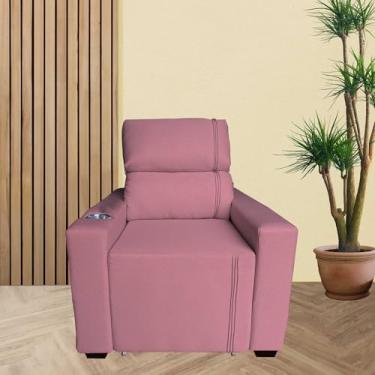 Imagem de Poltrona Retratil e Reclinavel Com Porta Copo Maisa Rosa
