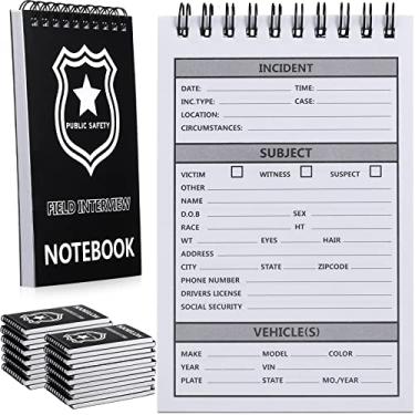 Imagem de Pacote com 24 cadernos de entrevista de campo de segurança pública bloco de notas para policiais presentes policiais livro bilhetes caderno entrevista equipamentos acessórios 9,5 x 14 cm, 70 folhas/140 páginas