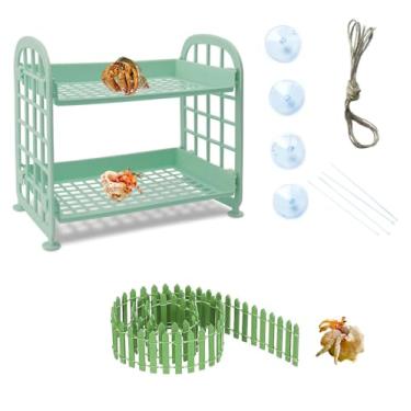 Imagem de Brinquedos de escalada de caranguejo eremita acessórios de caranguejo eremita rede de habitat de grade de plástico para caranguejo eremita hamster porquinho-da-índia (verde)