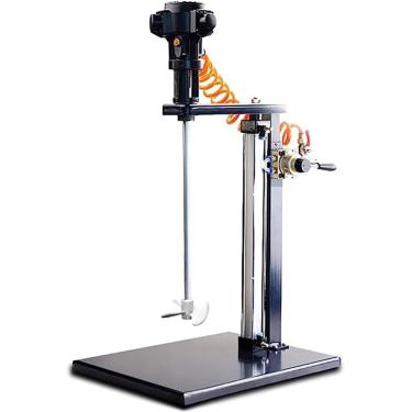 Imagem de Misturador de tinta de aço inoxidável - Agitador automático pneumático de 5 galões para fábrica de tintas - Misturador de líquidos movido a ar com agitador de plataforma de elevação