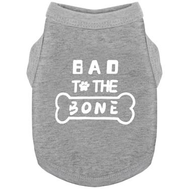 Imagem de Descubra a roupa canina de algodão aconchegante: colete de camisa de cachorro macio, leve e respirável com gráficos atraentes (ruim até o osso), mantendo seu amigo peludo aquecido e confortável! Cinza