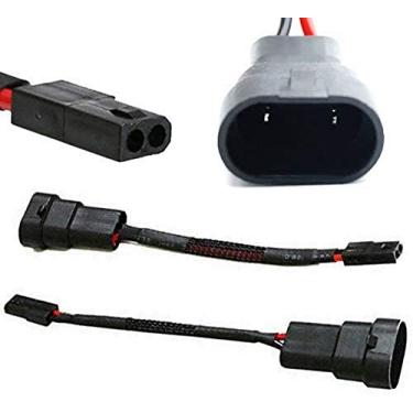 Imagem de iJDMTOY (2) Mini Lente projetora HID Bi-Xenon de 6,35 cm H1 compatível com faróis retrô, faróis personalizadosiJDMTOY 9005/9006 Hi/Lo HID Adapter Wires AA1122