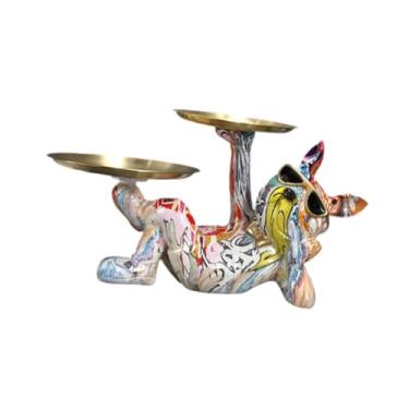 Imagem de IEUDNS Cachorro Francês Estatueta Porta-chaves Bandeja Jóias Brincos Bandeja para Decoração de Entrada de Casa Escultura de Resina Bonita 13x7,4x6,7, Style B