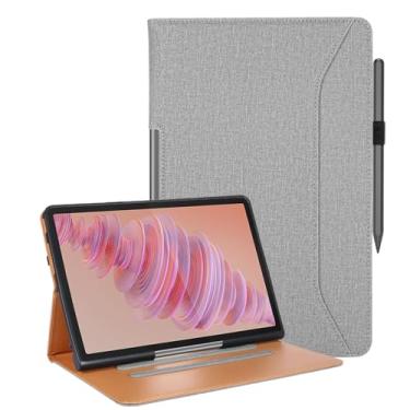 Imagem de Vakarey Capa para Lenovo Tab Plus com suporte multiângulo para Lenovo Tab Plus 11,5 polegadas com suporte para caneta, cinza
