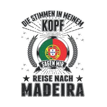 Imagem de Madeira Notizbuch: Madeira Reise Spruch Portugal Urlaub/Die Stimmen in meinem Kopf Sagen mir Reise nach Madeira / 6x9 Zoll / 120 karierte Seiten Seiten