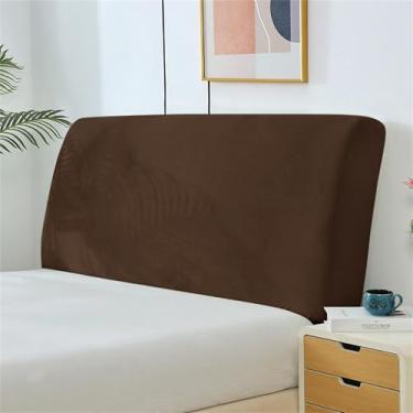 Imagem de Boxonly Capa elástica para cabeceira, protetor de cama elástico para decoração de quarto, cobertura total, café escuro (tamanho 150 x 70 cm)