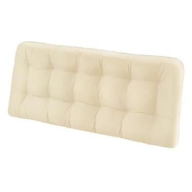 Imagem de HOMELYSIAN Almofadas de banco tufadas para móveis ao ar livre, almofadas giratórias de varanda de 150 x 45 cm, preenchidas com espuma, almofadas de pátio sobrecarregadas para namoradeira de banco com