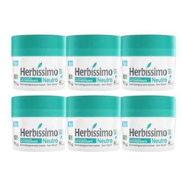 Imagem de Kit 6 Desodorante Creme Neutro Herbíssimo 55G - Dana - Dana Cosméticos