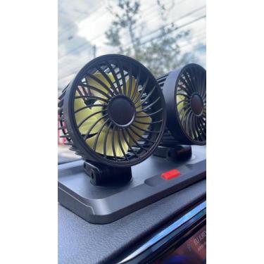 Imagem de Ventilador Duplo Automotivo Com 3 Velocidades 12v Ajustável Para Carro