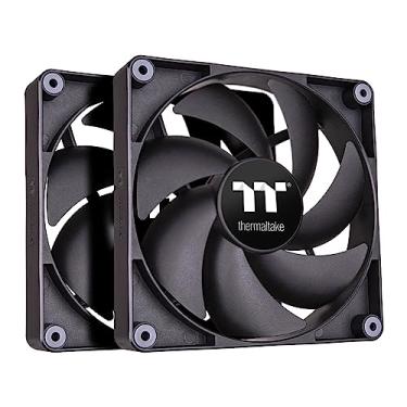 Imagem de Thermaltake Ventoinha de resfriamento CT120 PC (pacote com 2 ventiladores), design de corrente em cascata, velocidades de ventilador de até 2000 RPM, ventilador de rolamento hidráulico de 120 mm,