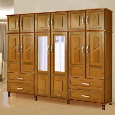 Imagem de Guarda Roupa Casal Com Espelho 12 Portas 4 Gavetas Rio Branco Premium Rodmóveis Ypê
