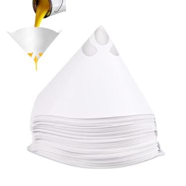 Imagem de DAXINYANG 100 unidades de cone de filtro de tinta 120 mícrons, filtro de papel descartável filtro de funil de malha fina para pistola de tinta spray automotiva copo de mistura de tinta
