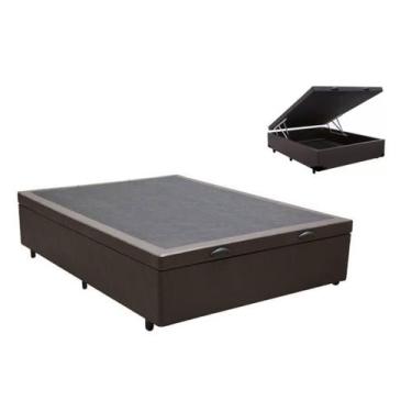Imagem de Cama Box Baú Casal Sintético com Pistões a Gás RC - Real Comfort Estof