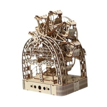 Imagem de menolana Rodas de gira de madeira de madeira 3D Modelo Educacional Criativo com edifício mecânico de madeira LED para adultos de adolescentes de hobby de