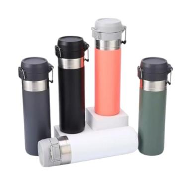 Imagem de Garrafa Térmica 800ml Inox Fitness Squeeze Garrafa termica Grande ROSA