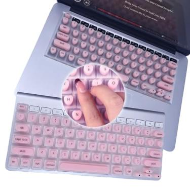 Imagem de Capa de teclado para unhas longas compatível com MacBook Pro de 13 polegadas M2 2023, 2022, 2021 2020 M1 A2338 A2289 A2251 e compatível com MacBook Pro 16 2020 2019 A2141 Touch ID, US ANSI (rosa e