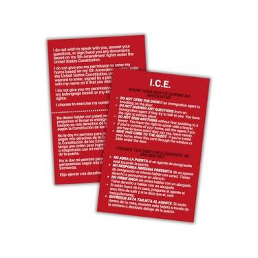 Imagem de Cartão de aplicação da lei inglês / espanhol Know Your Constitutional Rights ICE pacote com 30 unidades 10 x 15 cm tamanho de carteira em sua casa alfândega de imigração quando você for parado por