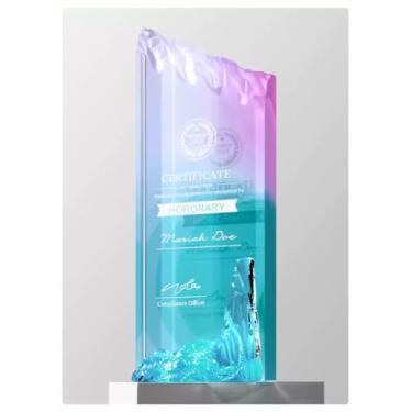 Imagem de Bespoke Crystal Trophy - Prêmio luxuoso para vencedores de competições, reuniões corporativas e reconhecimento de funcionários - Inspiração Grand Mountain Peak (4, 24 x 9 cm)