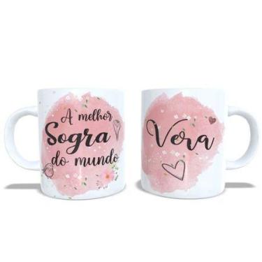 Imagem de Caneca Porcelana Personalizada Sogra e Sogro - "A melhor Sogra do Mund