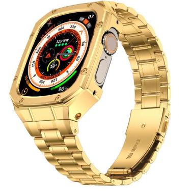 Imagem de Pulseira e Estojo HASLFM em Aço Inoxidável para Apple Watch