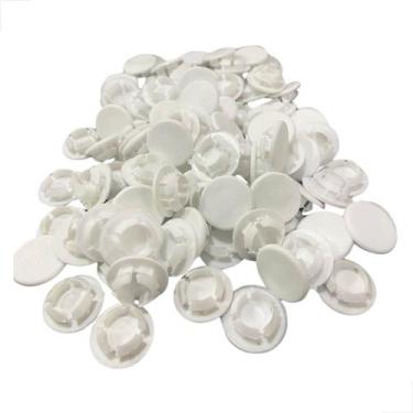 Imagem de Botão Tapa Furo Para Esquadrias Pacote 100 Peças 3/8 Branco - Fast Vid