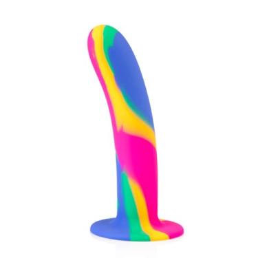 Imagem de Go Play Rainbow Dildo com Ventosa Arco-iris 17,4cm A Sós em Silicone