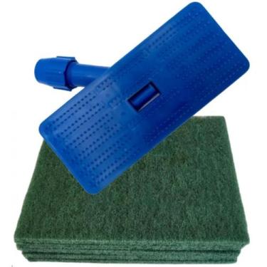 Imagem de Kit Mop Rodo Pega Fibra 10 fibras VERDE A SUA Limpeza Pesada  CABO de 