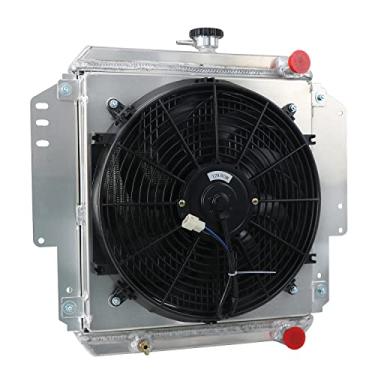 Imagem de HKAUTOPART Radiador para Suzuki Samurai Sierra Jimny 1985-1995 Hardtop SJ410 SJ413 1.3L L4 Gas, radiador de alumínio completo de 2 fileiras + ventilador de 35,5 cm + cobertura + kit de relé de