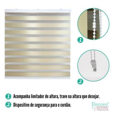 Imagem de Persiana Pronta Rolo Zebra Semi  Blackout 160L x 220A Dourada - Fácil 