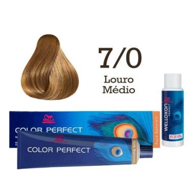 Imagem de Coloração Color Perfect 7.0 Louro Médio Oxidante 20 volumes Welloxon  