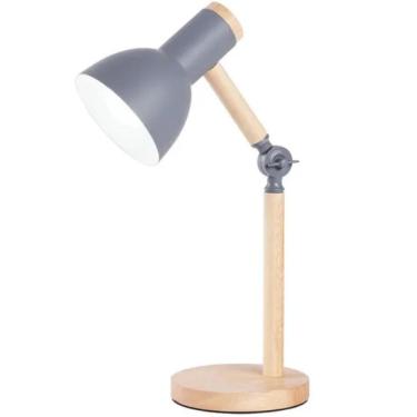 Imagem de Luminária Mesa Abajur 45Cm Articulada Retrô Madeira Gimpo