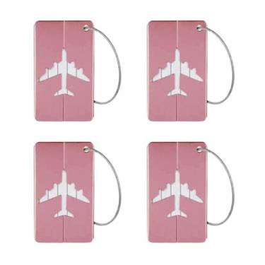 Imagem de Kit 04 Tag Etiqueta De Mala e Mochila - Rosa Claro - We Go To