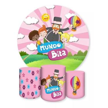 Imagem de Kit Painel de Festa Redondo Trio Cilindro - MUNDO BITA - DeCarllos