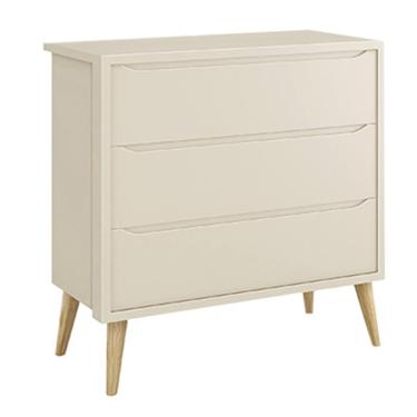 Imagem de Cômoda Infantil Theo 3 Gavetas com Pés Madeira Natural - Reller Móveis Areia Fosco