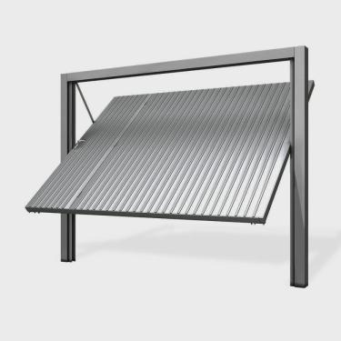 Imagem de Portão Contrapeso de Aço Galvanizado com Chapa Frisada 220x285cm Mecal